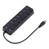 7 Ports USB 3.0 High Speed Multi Hub Expansion with Switch for PC & Laptop, Hub Expansion